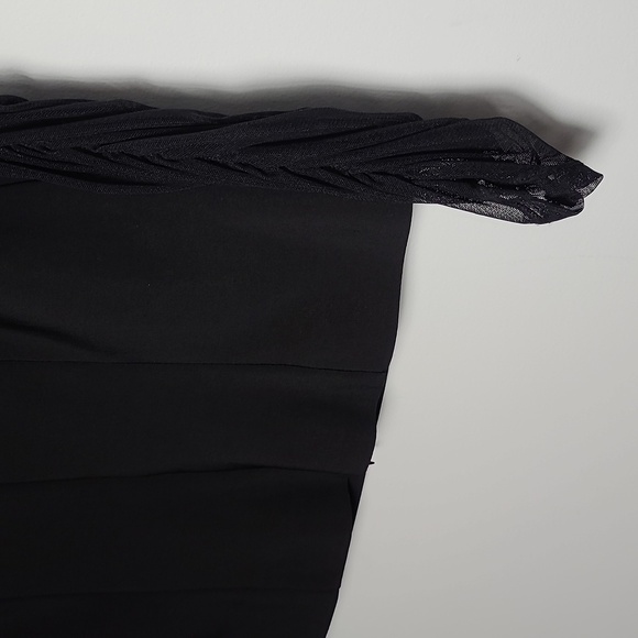 FRANK LYMAN Design Off The Shoulder Lined Blouse With Long Sheer Sleeves Size 10 - Picture 10 of 14